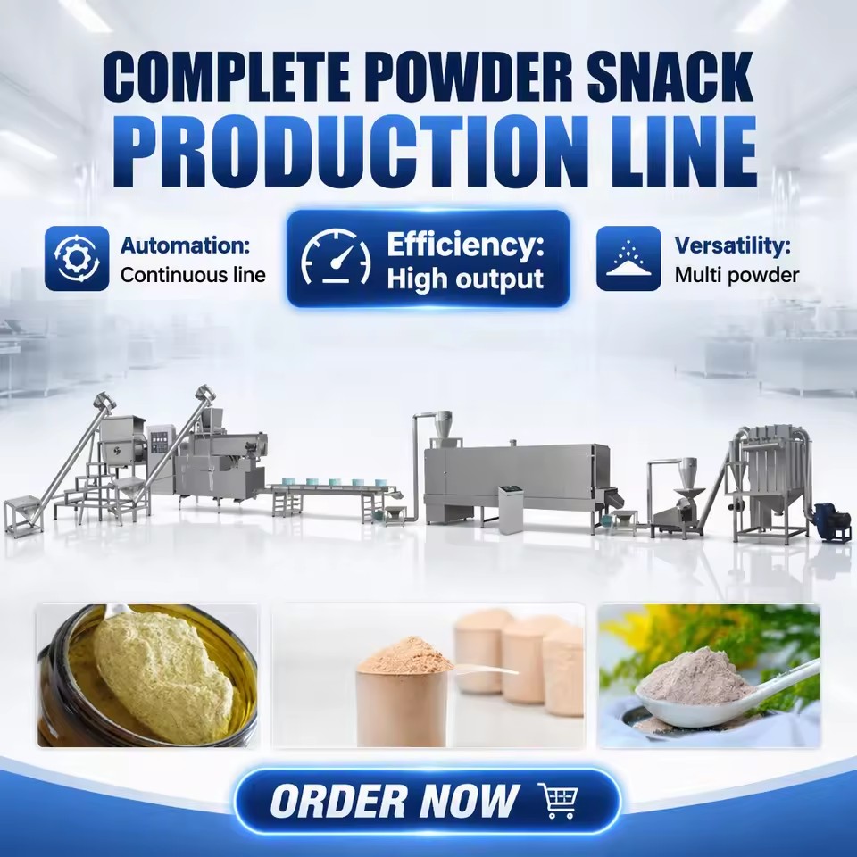 Full Automatic Stainless Steel Nutrition Powder Make Machine Line High Productivity Instant Nutritional Flour Baby Food Extruder