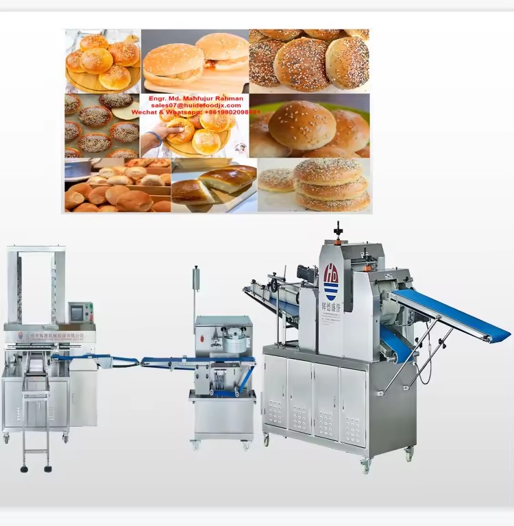 Stainless Steel Automatic Hamburger Bread Machine Complete Bakery Equipment Hamburger Bun Production Line