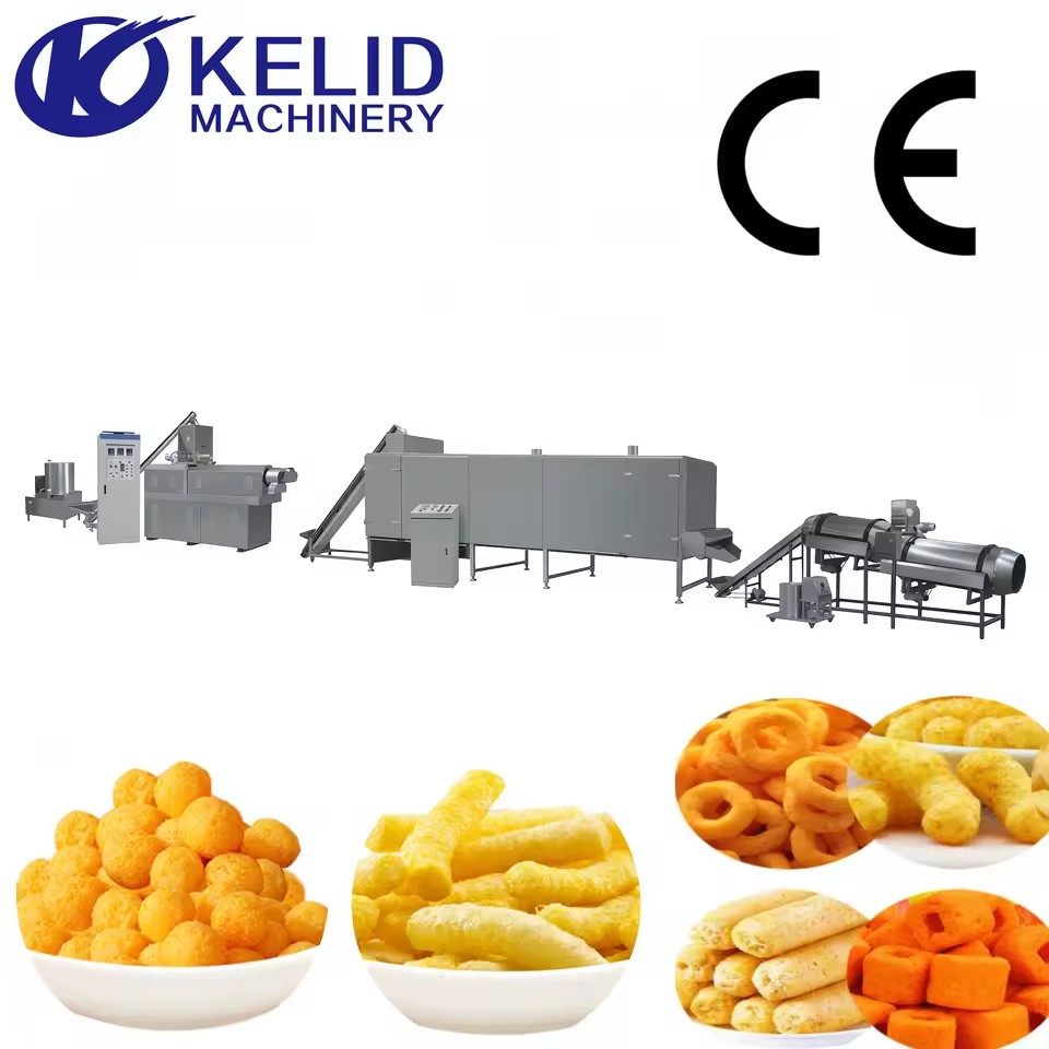 High Quality Food-grade Efficient Automatic Customized Puffed Extruded Corn Snack Making Machine Puff Snacks Production Line
