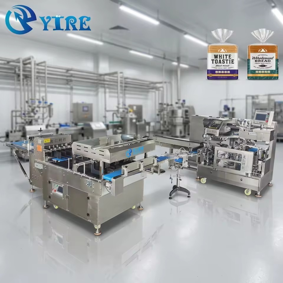 Fully Automatic Stainless Steel 304 Bread Toast Slicer High-speed Bagging Sealing Machine Line 600-720PCS Capacity High
