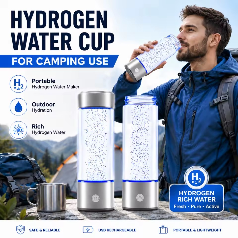 High Tech 1200ppb Hydrogen Water Bottle SPE PEM Proton Exchange Membrane Water Electrolysis H2 Generator Bottle for Office