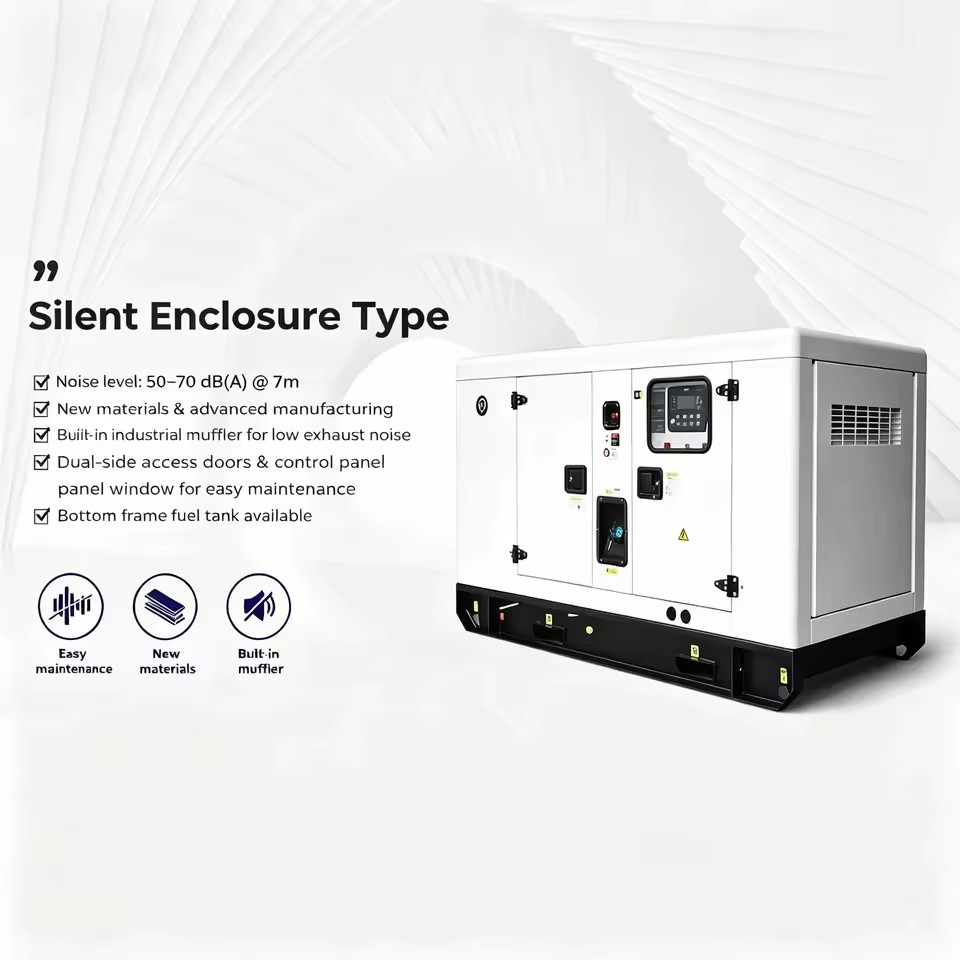 Diesel Generator Set 53.6kVA Silent Canopy Portable AC Three Phase Remote Start Diesel Engine