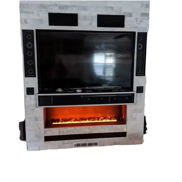 Decorative 3D Electric Fireplace Heater Freestanding Household Use with Remote Control