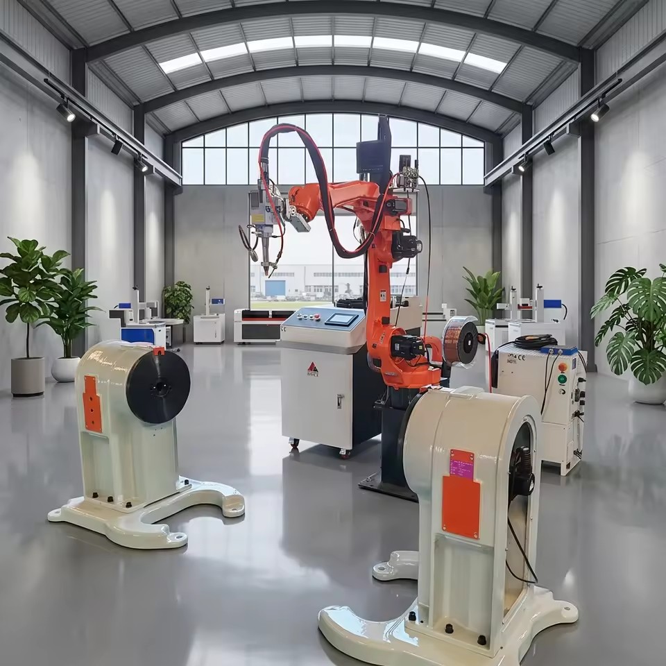 Automatic Robotic Laser Welding System with Rotary Positioner 6Axis Welding Robot for 3D Complex Workpiece Irregular Metal Parts
