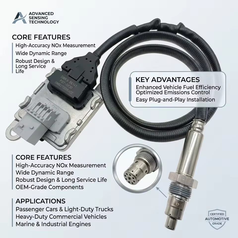 12V TB Nox Sensor A0091530728 Designed for Detroit DD16 Freightliner Cascadia Diesel Exhaust Gas Control 12 Months Warranty
