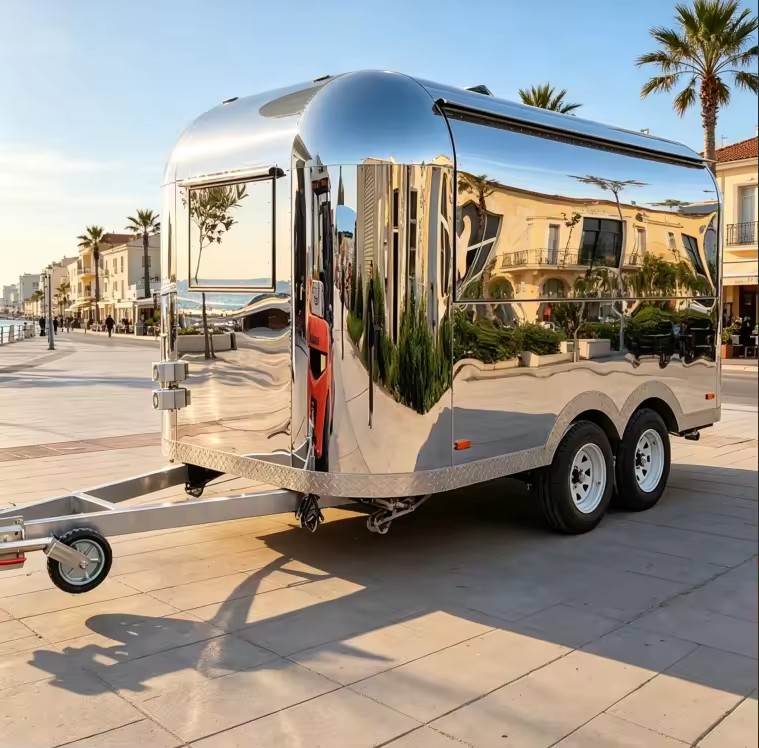 Multifunctional CE Certified Stainless Steel Snack Food Restaurant Ice Cream Truck Hot Dog Cart