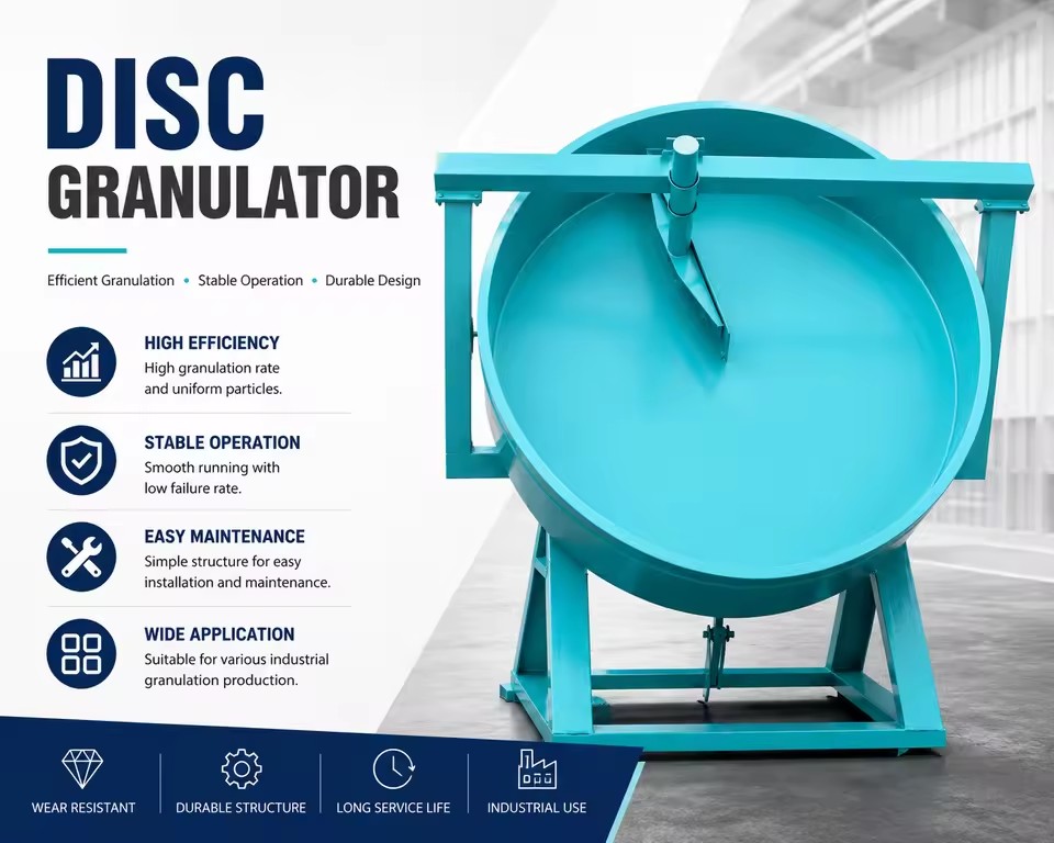 High Efficiency Disc Granulator Machine for Chemical Mineral and Fertilizer Granulation