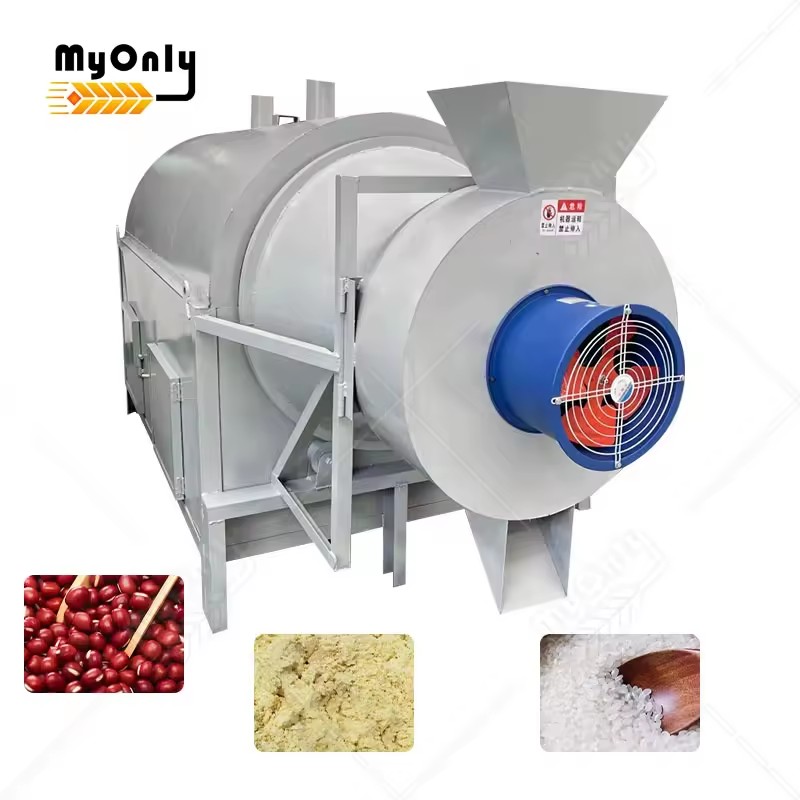 MY Sewage Sludge Bagasse Cocoa Bean Dryer 500kg Spent Grain Sunflower Seed Rotary Drum Dryer Machine