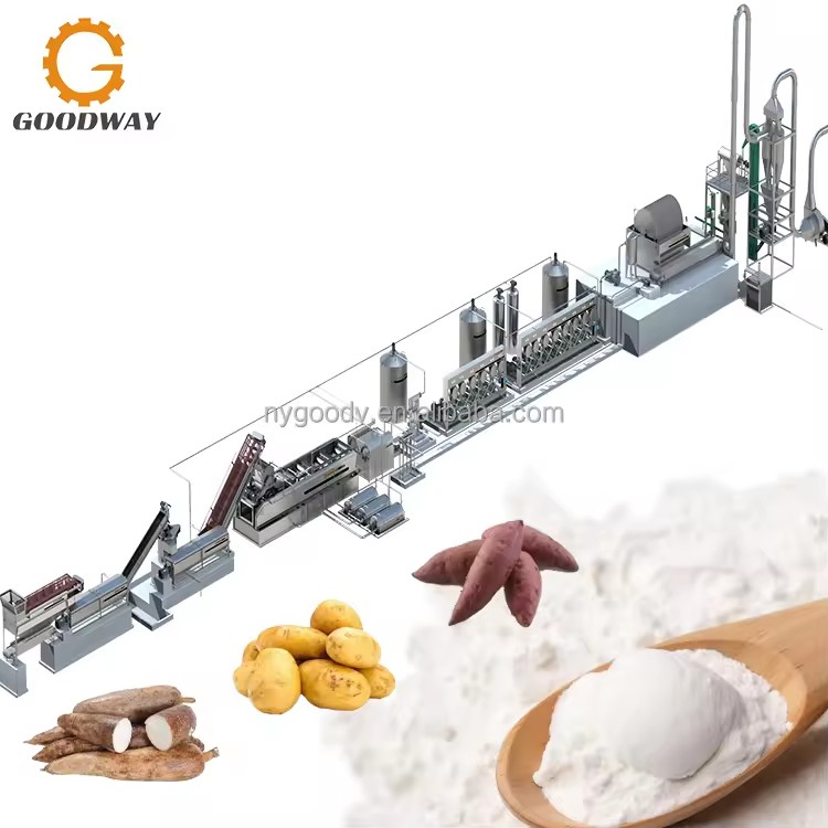 100 Tons/Day Processing Quantity Potato Starch Processing Line Sweet Potato Starch Making Machine