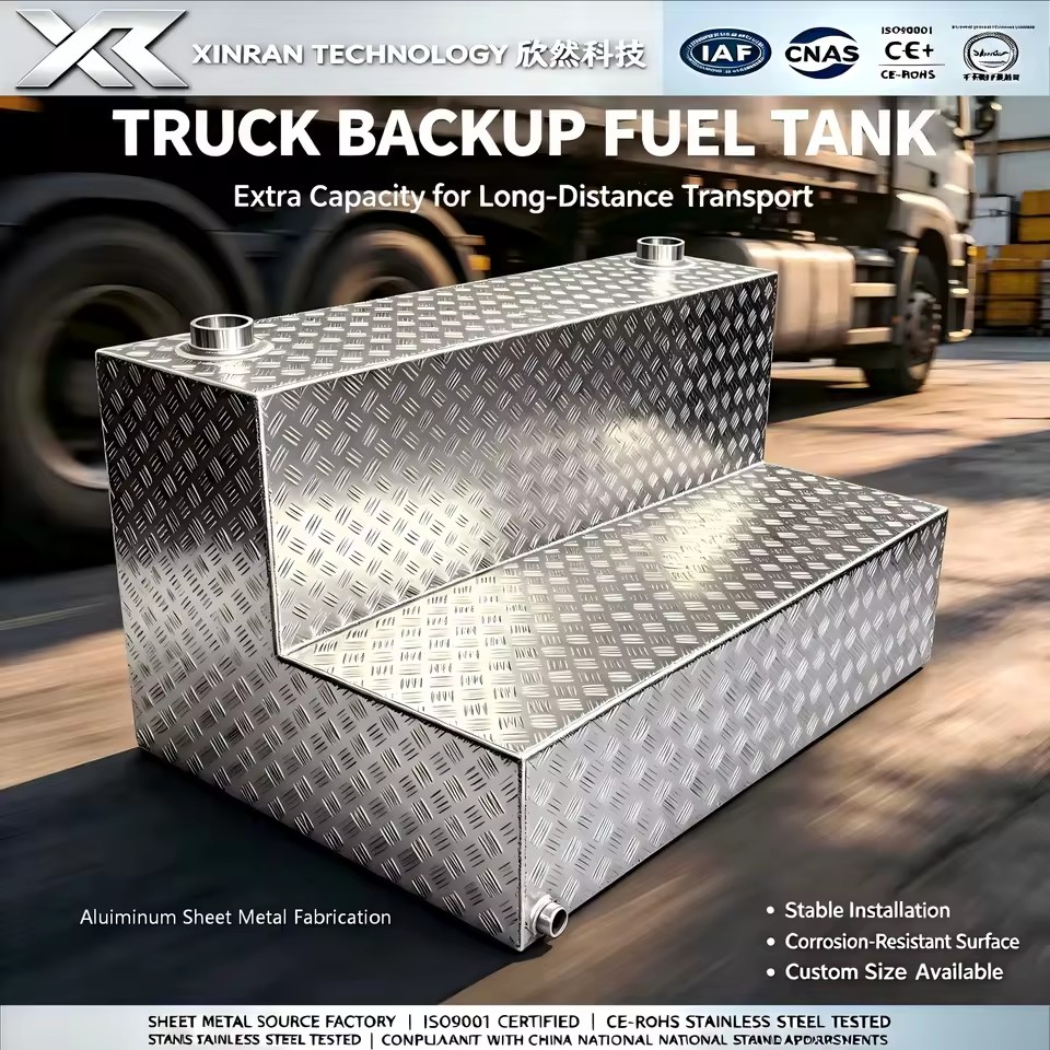 Custom Capacity L Step Aluminum Fuel Tank with Bottom Sediment Drain Outlet for Long-Distance Oilfield Transport Trucks