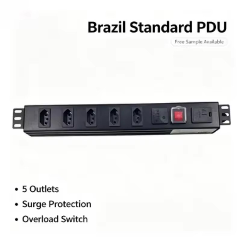European Standard 1U PDU Surge Protection Rack-Mountable German Socket Distribution Board for Data Centers Schools Hospitals