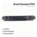European Standard 1U PDU Surge Protection Rack-Mountable German Socket Distribution Board for Data Centers Schools Hospitals