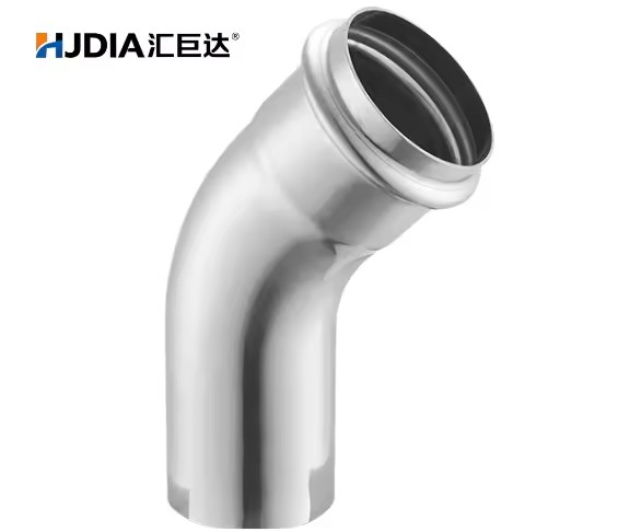 ASME B16.5 Class 150 Plated Stainless Steel 45 Degree Elbow | 1/2-4 Inch SS304/SS316L Corrosion-resistant Press Fit Pipe Fitting