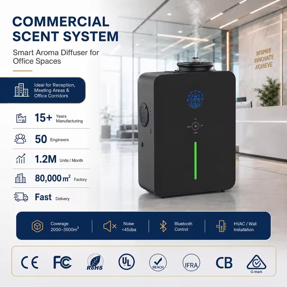 Whole House HVAC Aroma Diffuser System Waterless Scent Machine with Duct Hose for Central Air Conditioning