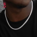 Pass Diamond Tester VVS Moissanite Diamond Sterling Fine Jewelry Miossanite Hip Hop Iced Out Necklace 8mm Miami Cuban Link Chain