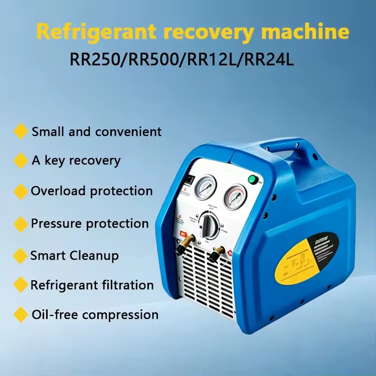 RR12L/24L Refrigerant Recovery Machine for Central Air Conditioning for Recovery Pump Motor Refrigerant Recycling Machine