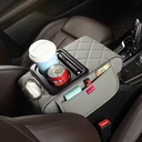 Leather Car Front Armrest Storage Box Multifunctional Heightening Pad with Tissue Cup Holder Drink Central Storage Compartment
