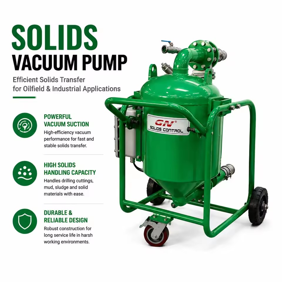 Oilfield Solids Vacuum Pump for Drilling Mud Cuttings Transfer and Solids Control System