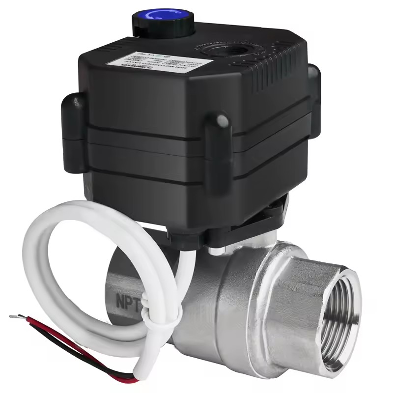 Factory Flomarvel FH-MO OP04 12V 24V 1/4 - 1 1/4 Inch SS Brass Pvc Electric Motorized Ball Valve for Water air Flow Control