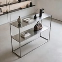Floor Stainless Steel Island Display Table Mall Boutique Clothing Shoe Bag Flower Ornament Central Display Stand