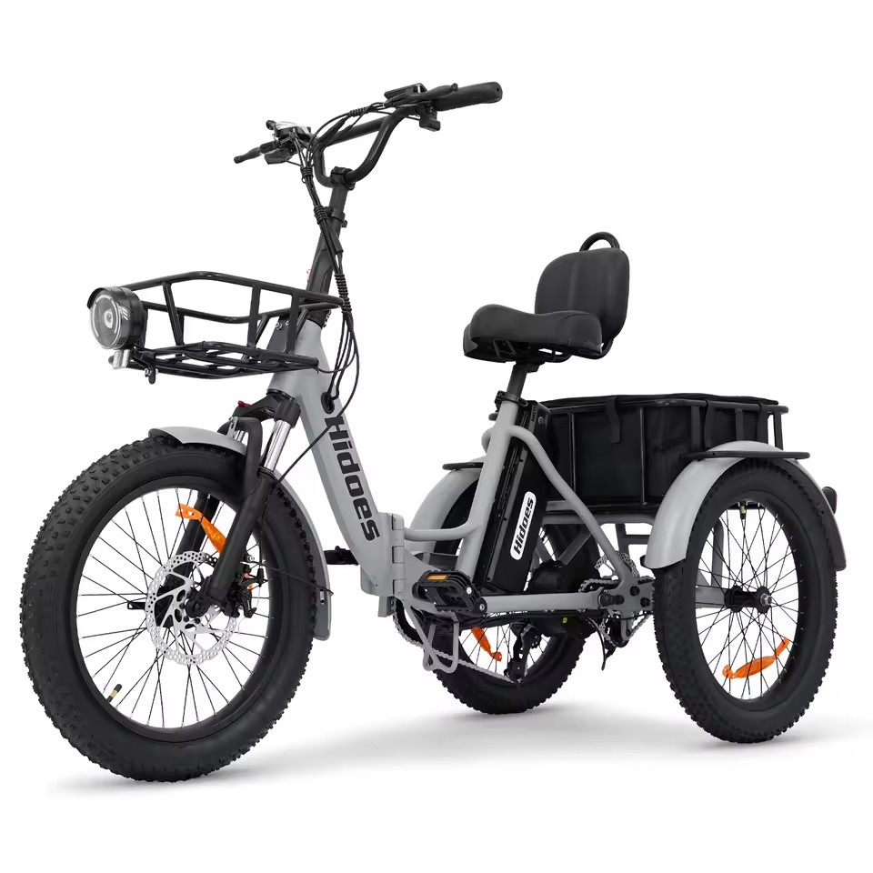 Europe Warehouse Ready to Ship Three-Wheel Velo Cargo Electric Bike Hidoes T2 48V 17.4Ah 7 Speed Brushless Motor Lithium Battery