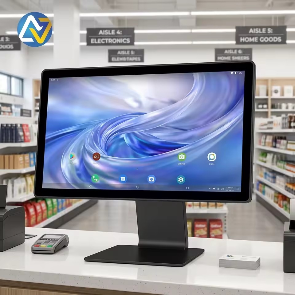 Smart Android 14 Cash Register 15.6" 1920*1080 FHD Touch Screen Restaurant Billing POS 5G WiFi Bluetooth 5.2 NFC 12H Battery