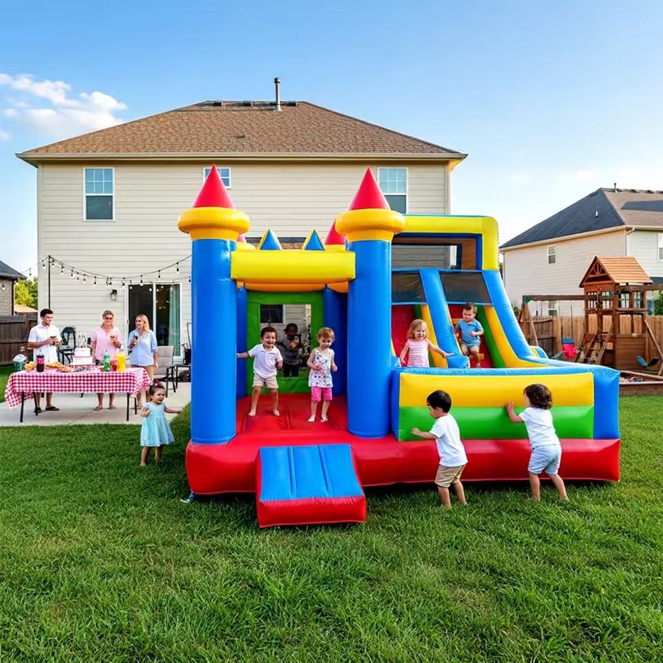 Commercial Grade Heavy Duty PVC Tarpaulin Inflatable Bounce House Slide Combo Jumping Castle Playground for Kids Event Rental