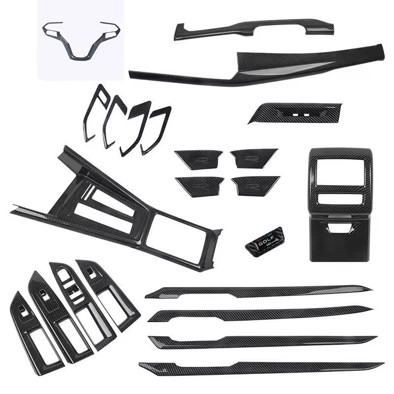 Car Carbon Fiber Interior Accessories Center Console Gear Panel Window Lifter for volkswagen vw Golf 8 Mk8 2021-2025 Auto Kit
