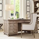 Sophisticated Retro American Oak Executive Desk, Bespoke Size Dentil Molding Office Table, Luxury Hardwood Professional Studio
