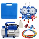 Plug 110v/60hz 3/4hp Hvac Gas Suction 9 Cfm Vacuum Pump for Central AC System with R410A Manifold Gauge