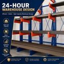 Robust Cantilever Racking System H-Beam Base for Industrial Wood and Steel Trade Hub Distribution Plan