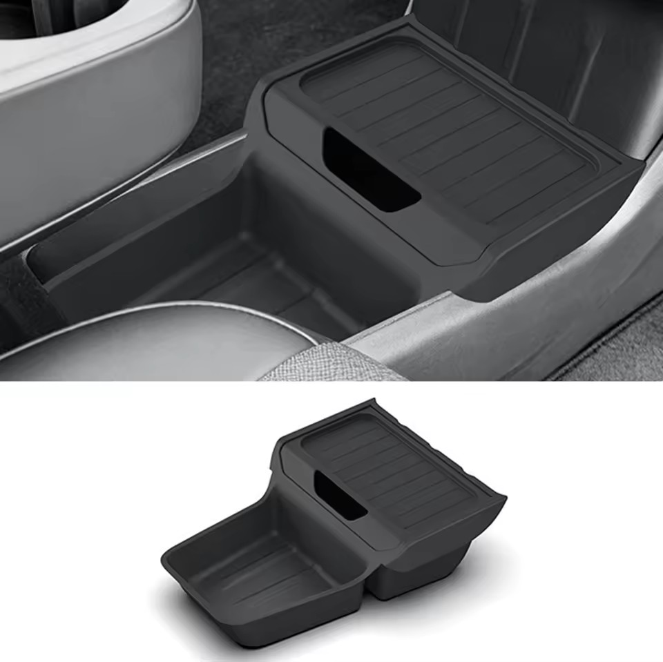 For Rear Central Control Storage Box TPE Style Car Console Tray Case for Tesla Model Y Standard Accessories
