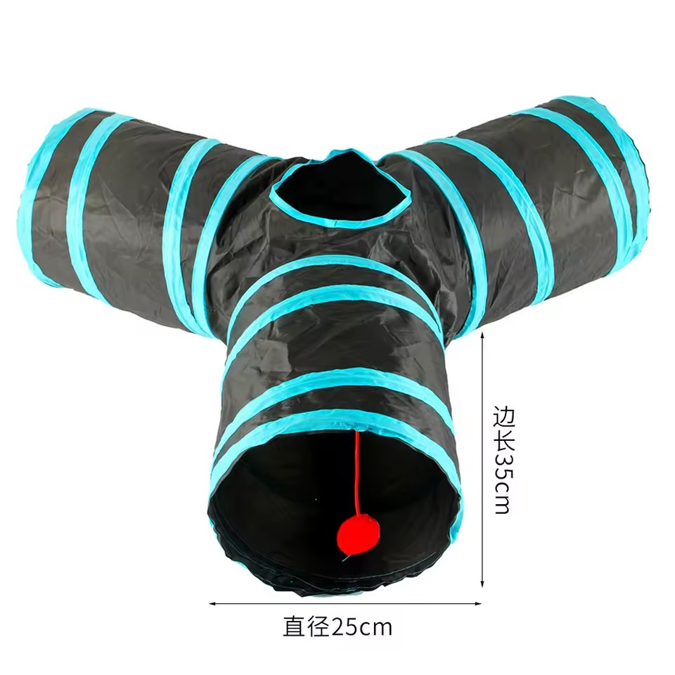 Factory Price Interactive 3 Way Collapsible Kitty Kitten Pet Cat Play Tube Tunnel Toy for Indoor Cats