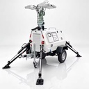 Hydraulic fully-automated lifting mast trailer-mounted diesel generator-powered lighting light tower