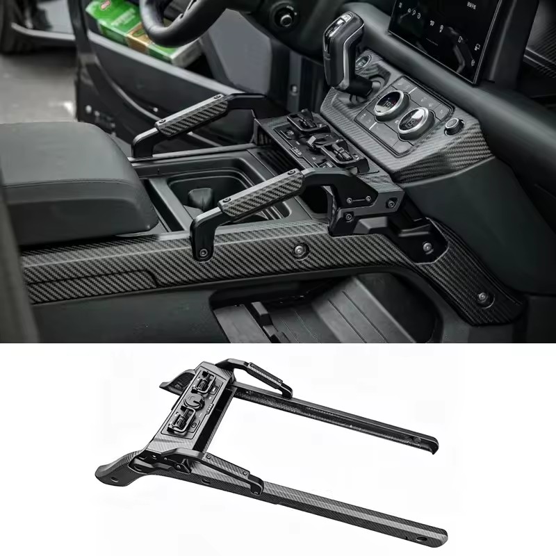 For Land Rover Defender 2020-2024 Dry Carbon Fiber Aluminum Alloy Central Console Gear Shift Panel
