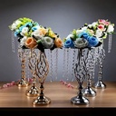 Crystal Metal Flower Vase Stand Wedding Chandelier Centerpiece Table Decoration Reception Event Supplies