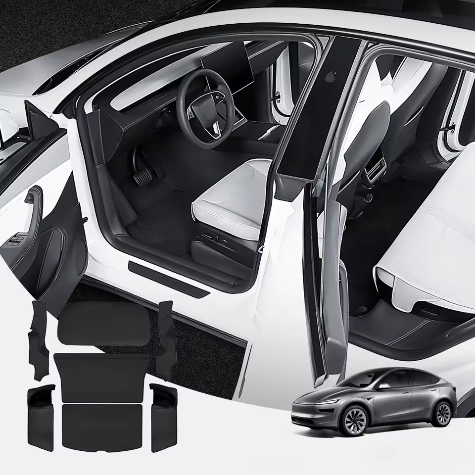 For Tesla Model 3 Y Juniper Highland 2025 Custom Fit Leather Full Coverage Waterproof Anti Slip All Weather Cargo Interior Liner