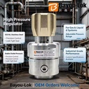 316L Stainless Steel High Pressure Reducing Valve Gas Pressure Regulator 1/2 Inch FNPT Female Thread Industrial Chemical