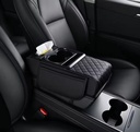 All-In-One Luxury Multifunctional Leather Front Armrest Storage Box Tissue Water Cup Holder Heightened Central Armrest Pad