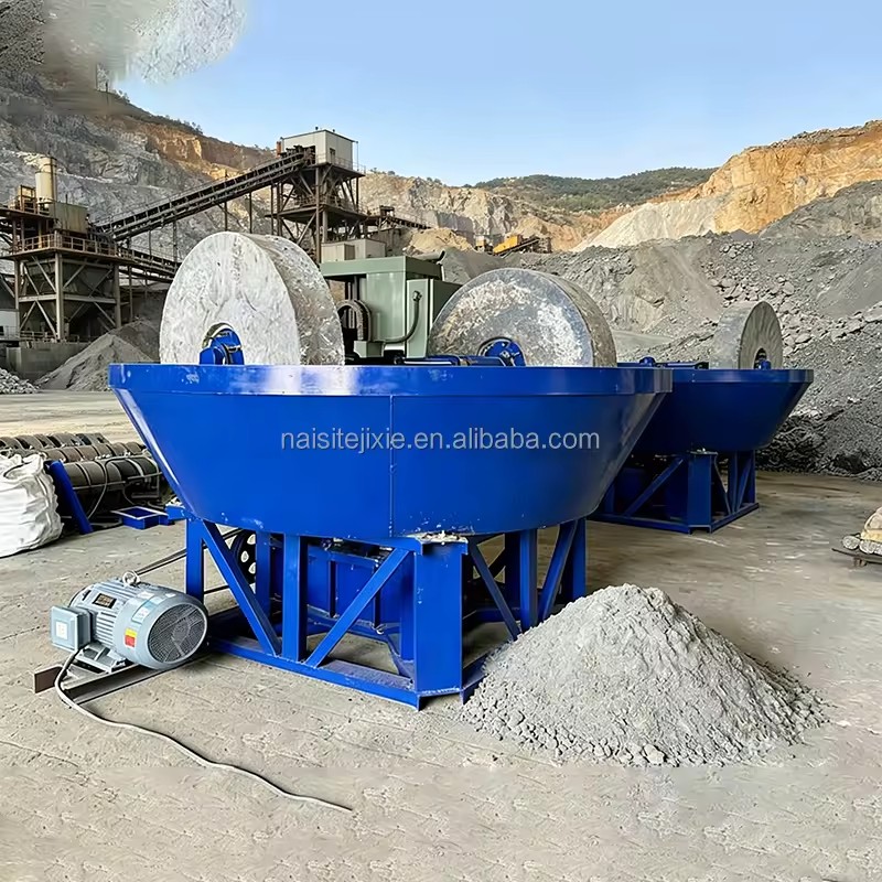Model 1400 Mine Wet Pan Mill Gold Separation Silver Copper Lead Iron Zinc Ore Grinding Machine