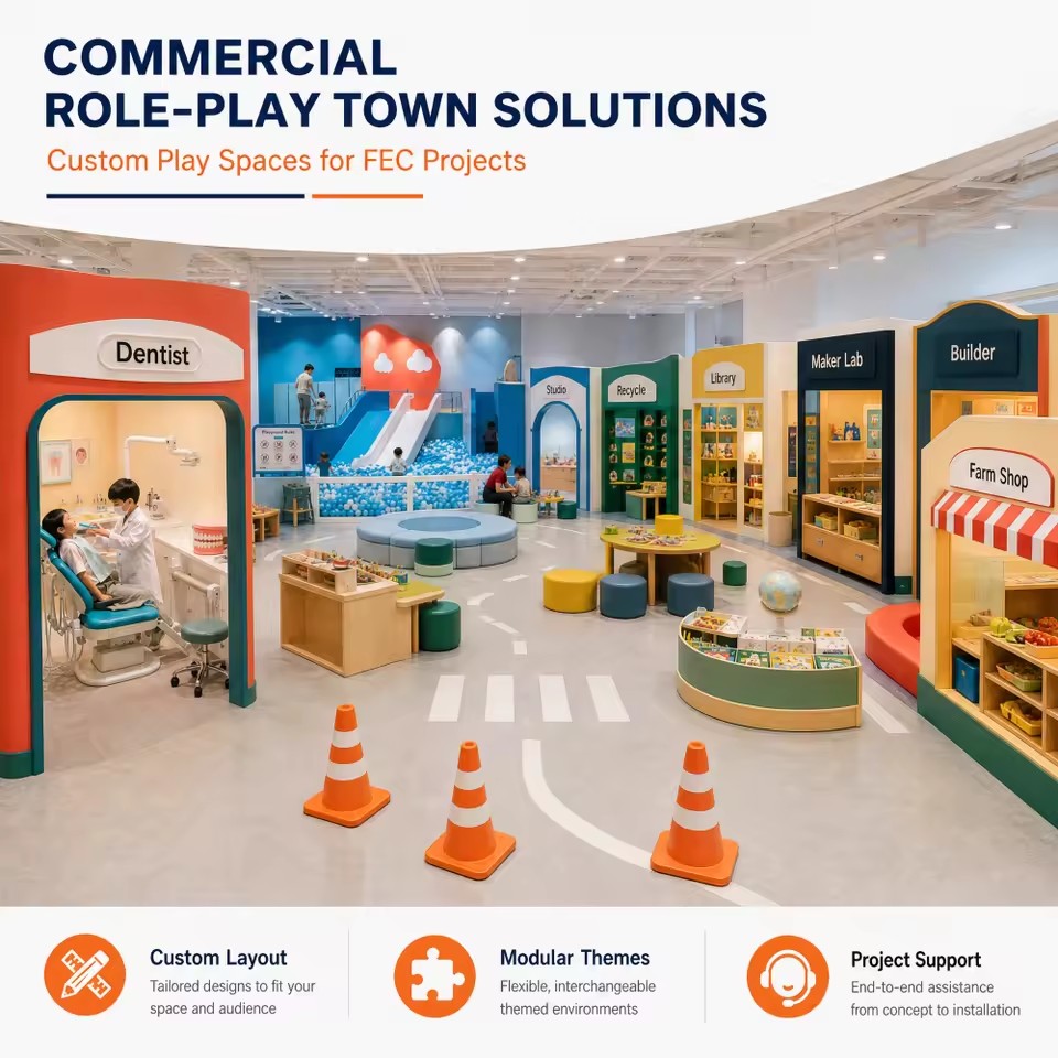 Indoor Playground Equipment Dentist Clinic Treatment Room Role Play Storefront Modules for FEC Projects