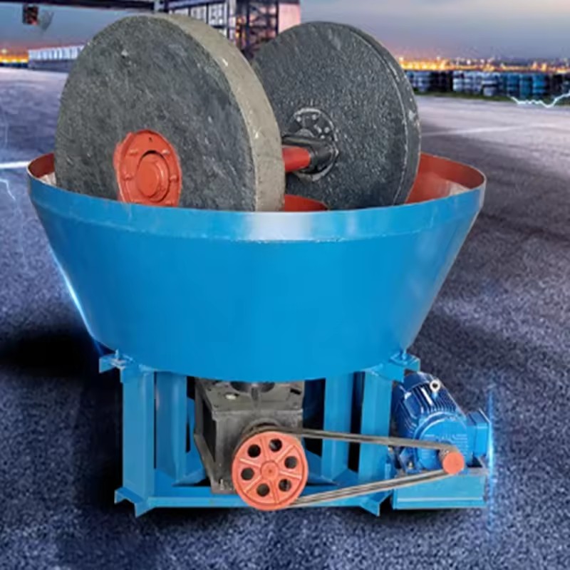 Mining Wheel Rock Ore Grinding Wet Pan Mill Gold Milling Machine Two Roller 1200