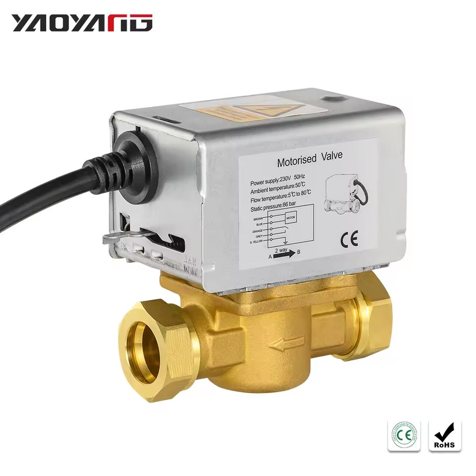 Electric High Pressure 86 Bar Brass Motorised Valve 2 Way 230V DN20 DN25 for Central Heating and Solar Water Systems
