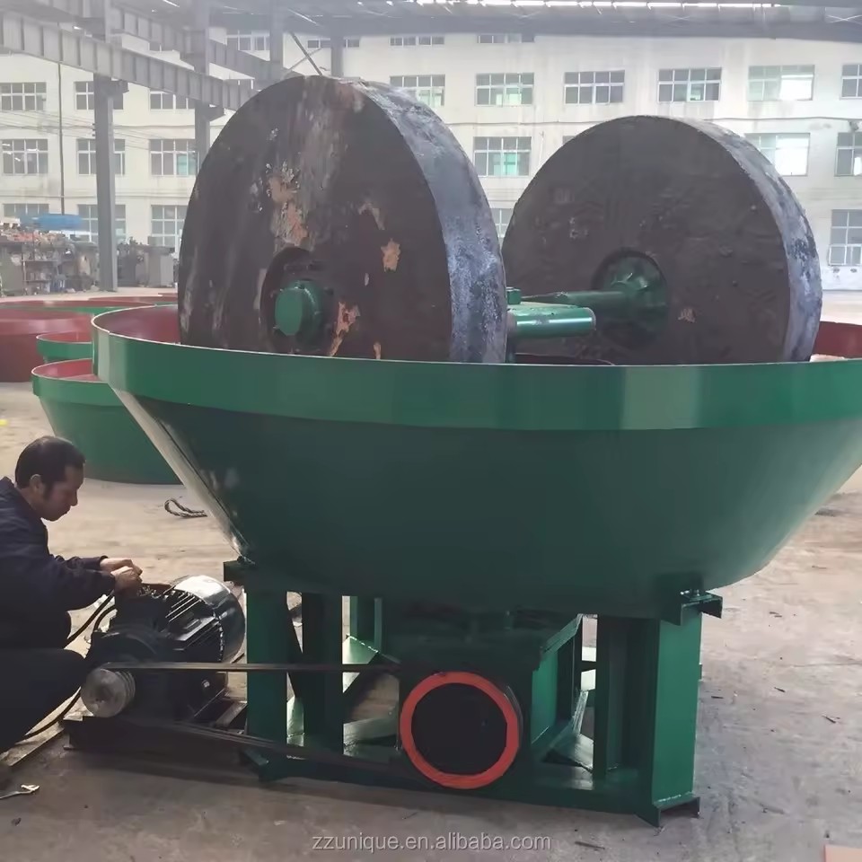 NEW 1500 Wet Pan Mill for Gold Rock Mining Equipment Wet Pan Milling Machine