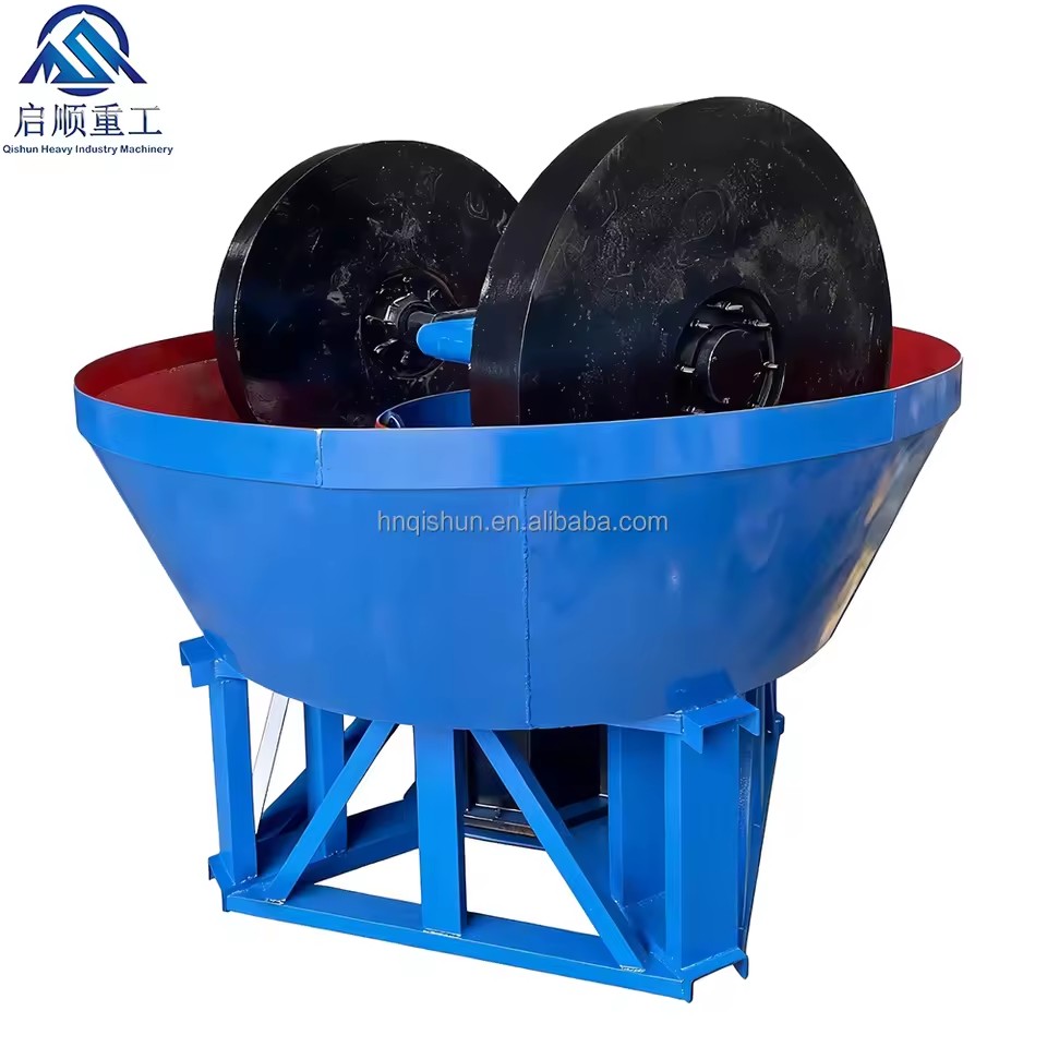 Factory Price 2 Tons Per Hour Gold Milling Machine Gold Stamp Round Mill/ Gold Ore Grinding Mill/ Double Roller Wet Pan Mill