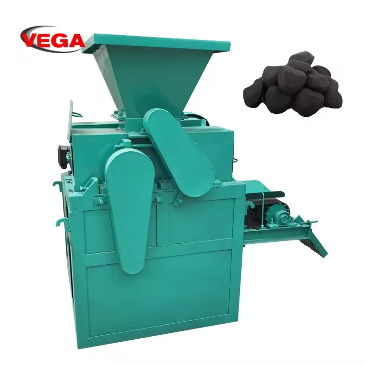 Long Service Life 500kg/h PLC Controlled Motor Driven Briquette Machine Charcoal Ball Pillow Shaped Coal Charcoal Making