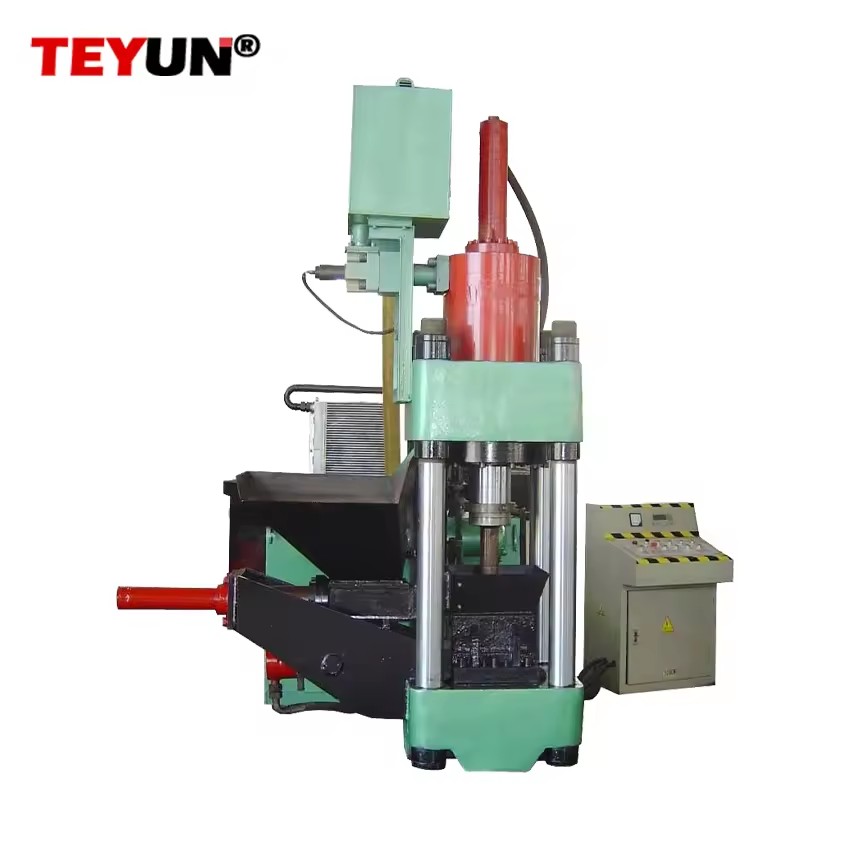 Unique Features Full Automatic High Density Vertical Hydraulic Metal Chip Briquette Press Machine with PLC Control