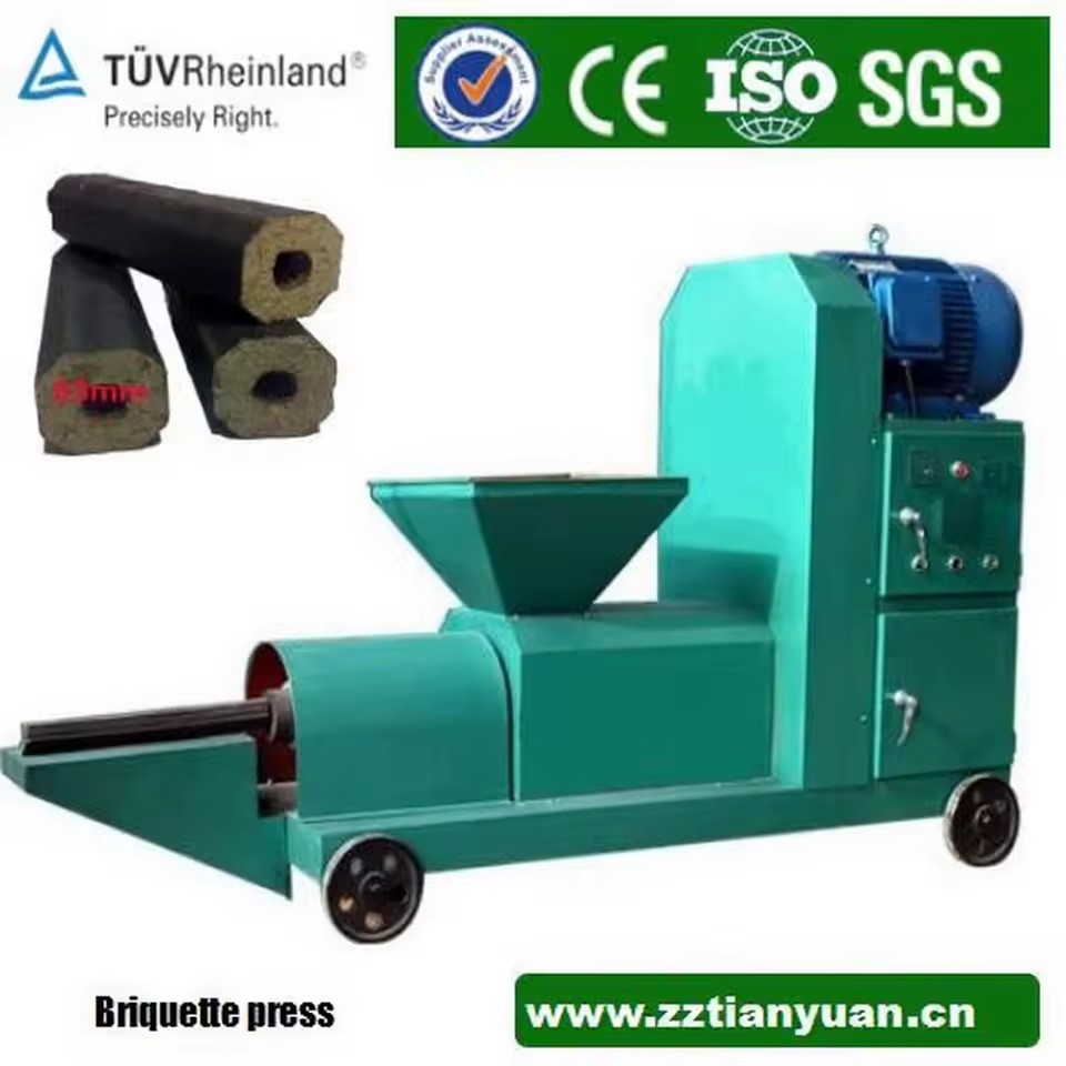 Tinayuan Biomass Wood Sawdust Charcoal Briquette Making Machine Electric Motor 120-180kg/h Henan 1 Year Warranty BBQ Briquette
