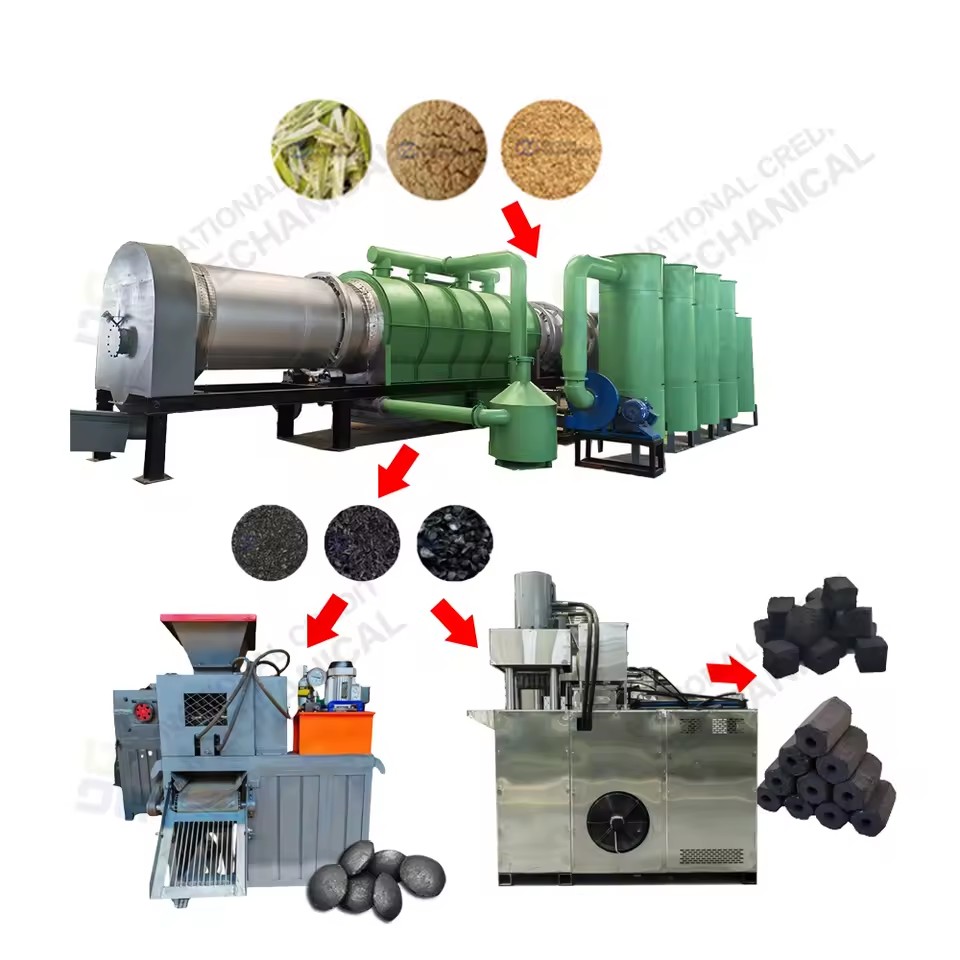 Small Scale Barbecue Charcoal Briquette Production Line Charcoal Briquette Making and Packaging Machine Price