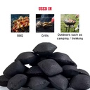 Black Machine-Made Charcoal Briquette Pillow Shaped Coconut Shell BBQ Fuel High Calorific Value for Grills Outdoor Camping